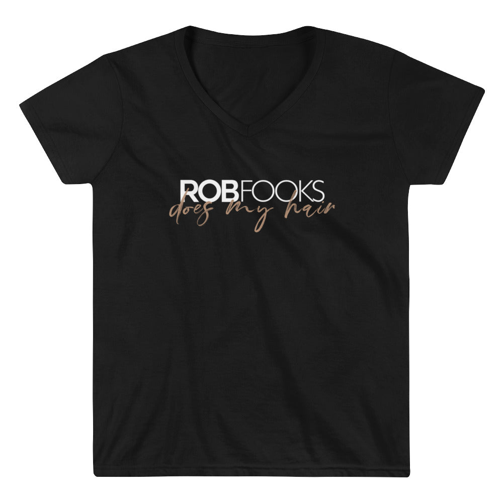 ROB FOOKS Does My Hair Women's Casual V-Neck Shirt
